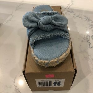 NWT blue denim slides *multiple